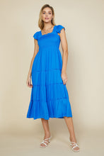 Load image into Gallery viewer, Blue Smock Midi Dress
