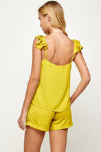 Load image into Gallery viewer, Ruffle Straps Woven Cami Top
