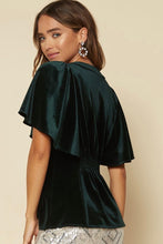 Load image into Gallery viewer, Flutter Sleeve Velvet Top
