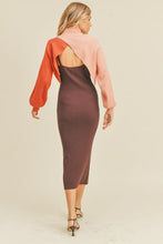 Load image into Gallery viewer, Contrast 2-Piece Sweater Midi Dress
