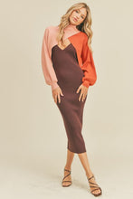 Load image into Gallery viewer, Contrast 2-Piece Sweater Midi Dress
