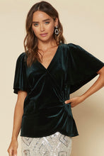 Load image into Gallery viewer, Flutter Sleeve Velvet Top
