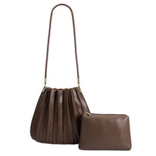 Load image into Gallery viewer, Carrie Medium Pleated Shoulder Bag in Chocolate
