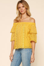 Load image into Gallery viewer, Eyelet Lace Ruffle Off the Shoulder
