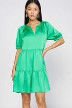 Load image into Gallery viewer, Aqua Green Tiered Knee Length Dress
