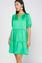 Load image into Gallery viewer, Aqua Green Tiered Knee Length Dress
