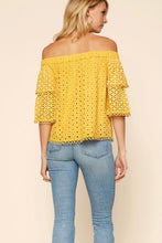 Load image into Gallery viewer, Eyelet Lace Ruffle Off the Shoulder
