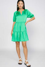 Load image into Gallery viewer, Aqua Green Tiered Knee Length Dress
