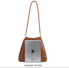 Load image into Gallery viewer, Carrie Medium Pleated Shoulder Bag in Saddle
