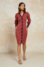 Load image into Gallery viewer, Contrast Button Down Sweater Dress

