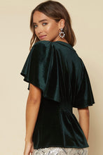Load image into Gallery viewer, Flutter Sleeve Velvet Top

