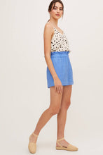 Load image into Gallery viewer, Blue Gathered Waist Shorts
