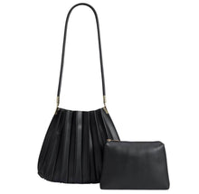 Load image into Gallery viewer, Carrie Medium Pleated Shoulder Bag in Black
