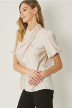 Load image into Gallery viewer, Front Criss Cross Puff Sleeve Blouse
