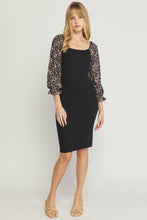 Load image into Gallery viewer, Enrie Floral Sleeve Knit Dress

