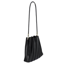 Load image into Gallery viewer, Carrie Medium Pleated Shoulder Bag in Black
