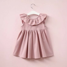 Load image into Gallery viewer, Little Girls Ruffle Pleated Dress with Back Tie
