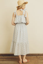 Load image into Gallery viewer, Shoulder Tie Eyelet Midi Dress
