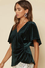 Load image into Gallery viewer, Flutter Sleeve Velvet Top
