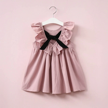 Load image into Gallery viewer, Little Girls Ruffle Pleated Dress with Back Tie
