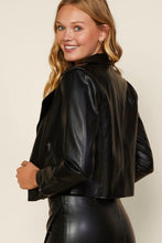 Load image into Gallery viewer, Black Leather Moto Jacket
