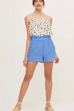 Load image into Gallery viewer, Blue Gathered Waist Shorts
