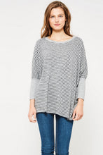 Load image into Gallery viewer, Black/Grey Striped Blush Pullover
