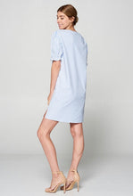 Load image into Gallery viewer, Embroidered Pinstripe Dress
