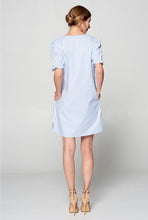 Load image into Gallery viewer, Embroidered Pinstripe Dress
