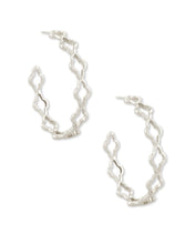 Load image into Gallery viewer, Abbie Hoop Earrings in Rhodium
