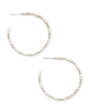 Load image into Gallery viewer, Abbie Hoop Earrings in Rhodium
