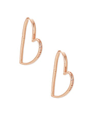 Load image into Gallery viewer, Ansley RoseGold Heart Hoop Earrings
