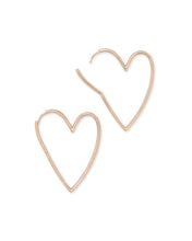 Load image into Gallery viewer, Ansley RoseGold Heart Hoop Earrings

