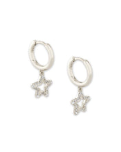 Load image into Gallery viewer, Jae Star Huggie Earrings in Rhodium
