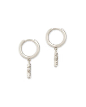 Load image into Gallery viewer, Jae Star Huggie Earrings in Rhodium
