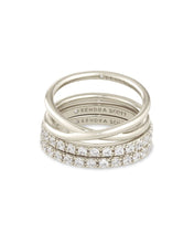 Load image into Gallery viewer, Rhodium Livy Ring set of 3
