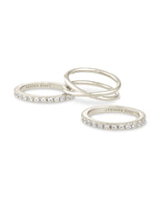 Load image into Gallery viewer, Rhodium Livy Ring set of 3
