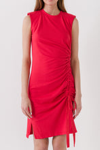Load image into Gallery viewer, Gathered Dress with Shoulder Pads
