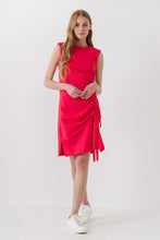 Load image into Gallery viewer, Gathered Dress with Shoulder Pads
