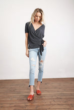 Load image into Gallery viewer, Faux Wrap Blouse with Tie
