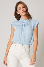 Load image into Gallery viewer, Chambray Pleated Top
