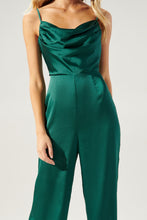 Load image into Gallery viewer, Chateau Satin Cowl Neck Jumpsuit
